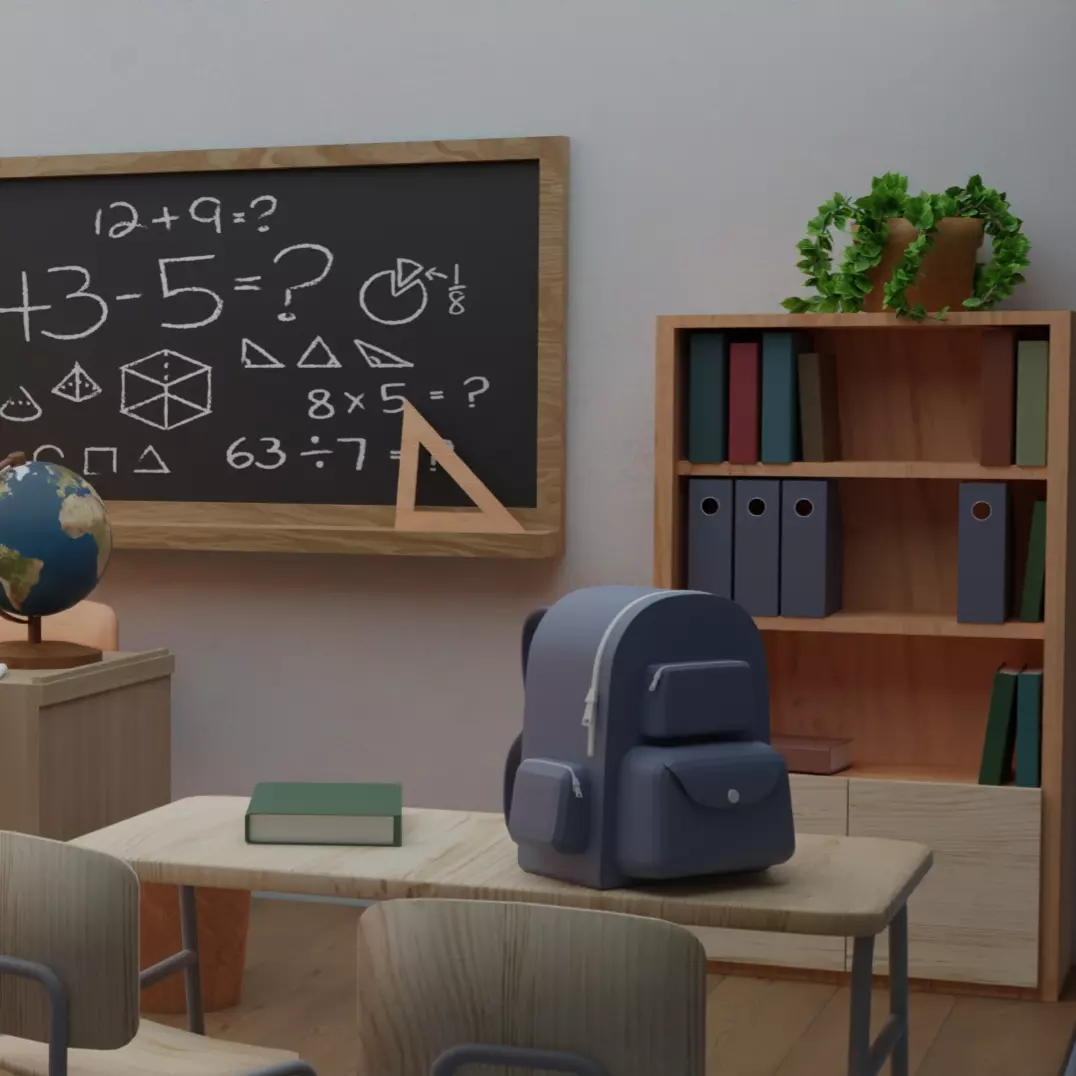 Isometric Classroom Diorama